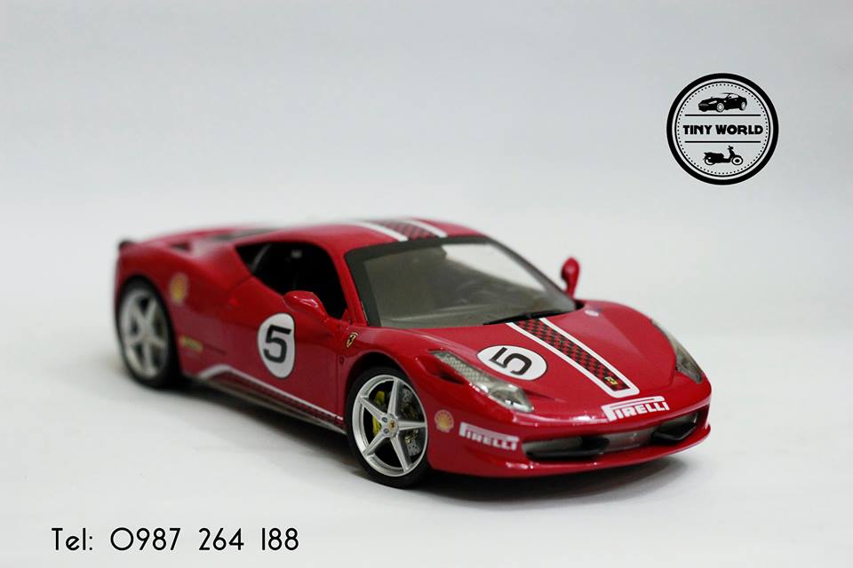 MÔ HÌNH Ô TÔ FERRARI 458 ITALIA BẢN ĐUA (ĐỎ) 1:24 GUILOY