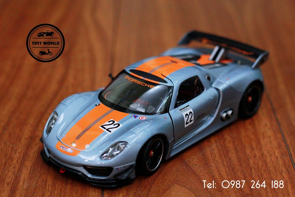 MÔ HÌNH Ô TÔ PORSCHE 918 RSR (XANH) 1:24 WELLY