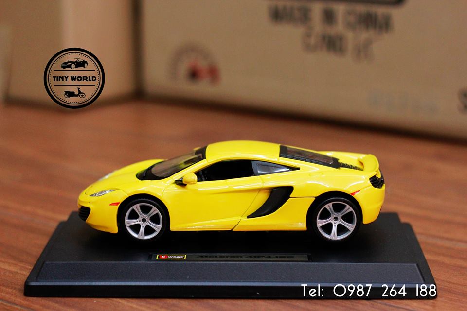 MÔ HÌNH Ô TÔ MCLAREN MP4-12C (VÀNG) 1:24 BBURAGO