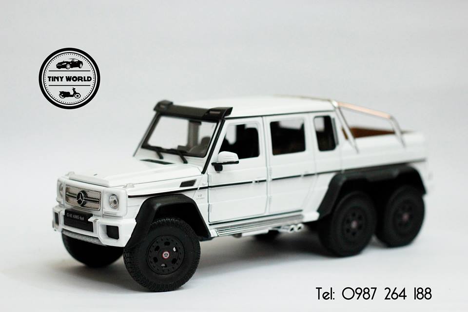 MÔ HÌNH Ô TÔ MERCECES-BENZ G63 AMG 6X6 (TRẮNG) 1:24 WELLY