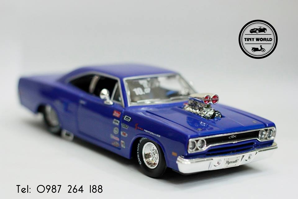 MÔ HÌNH Ô TÔ PLYMOUTH GTX 1970 (XANH) 1:24 MAISTO