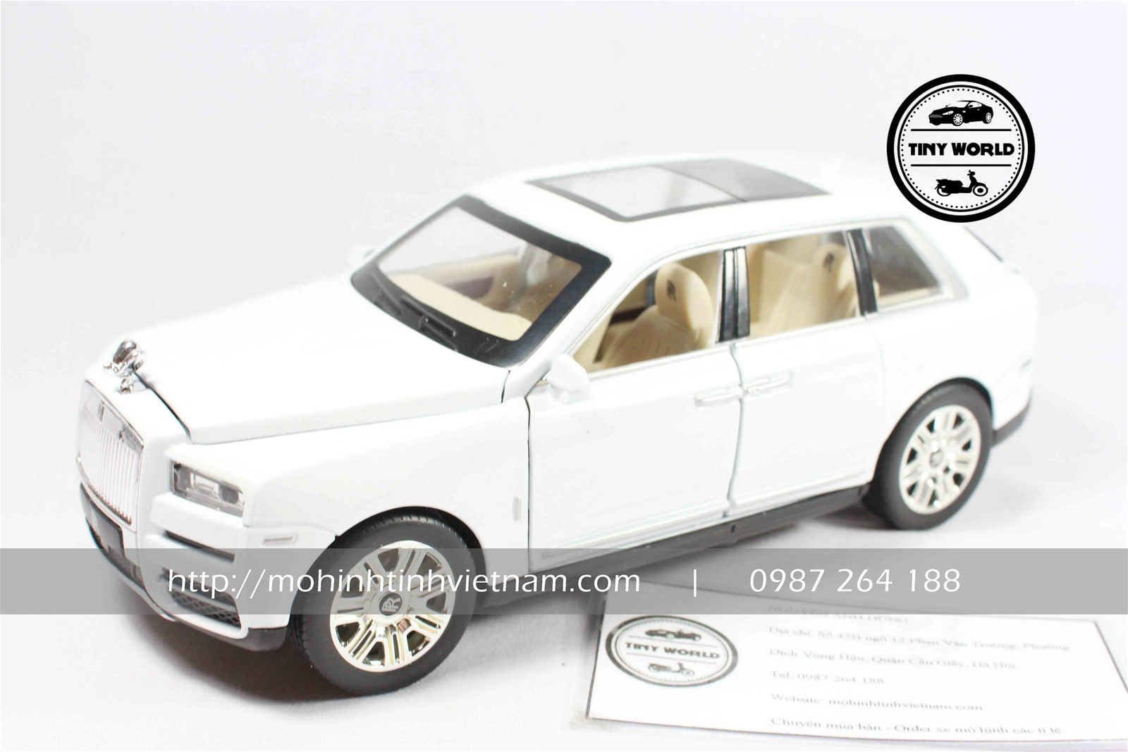 MÔ HÌNH Ô TÔ ROLLS ROYCE CULLINAN (TRẮNG) 1:24 DIECAST MODEL
