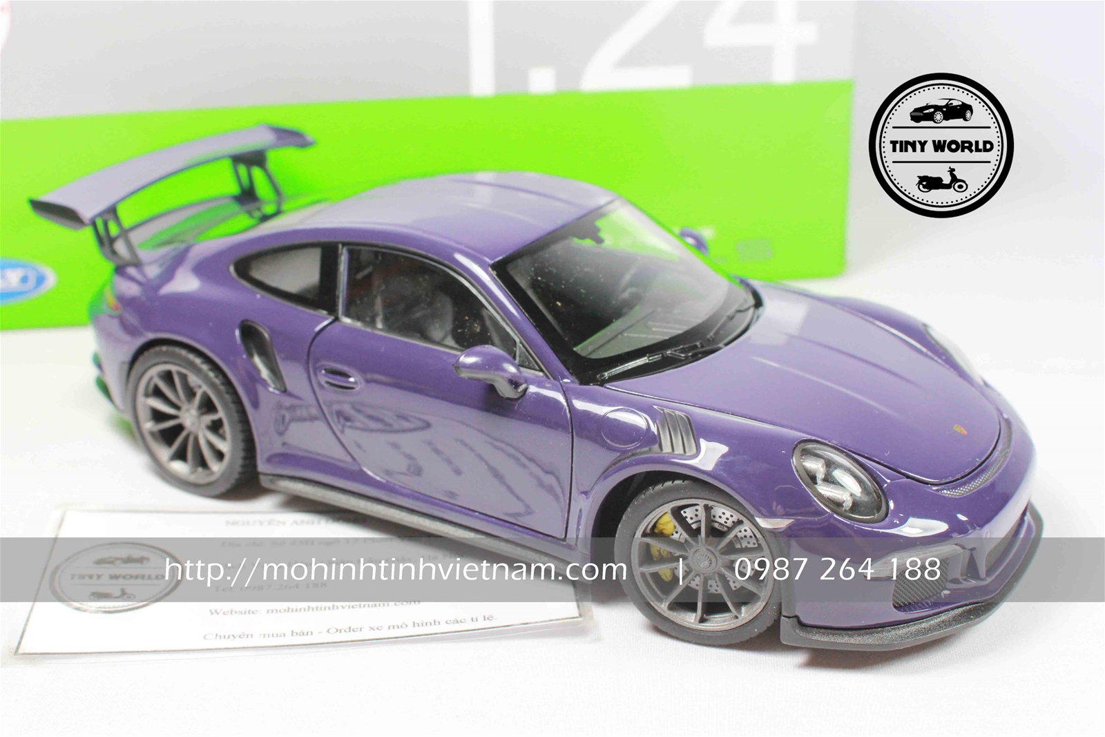 MÔ HÌNH Ô TÔ PORSCHE 911 GT3 RS (TÍM) 1:24 WELLY