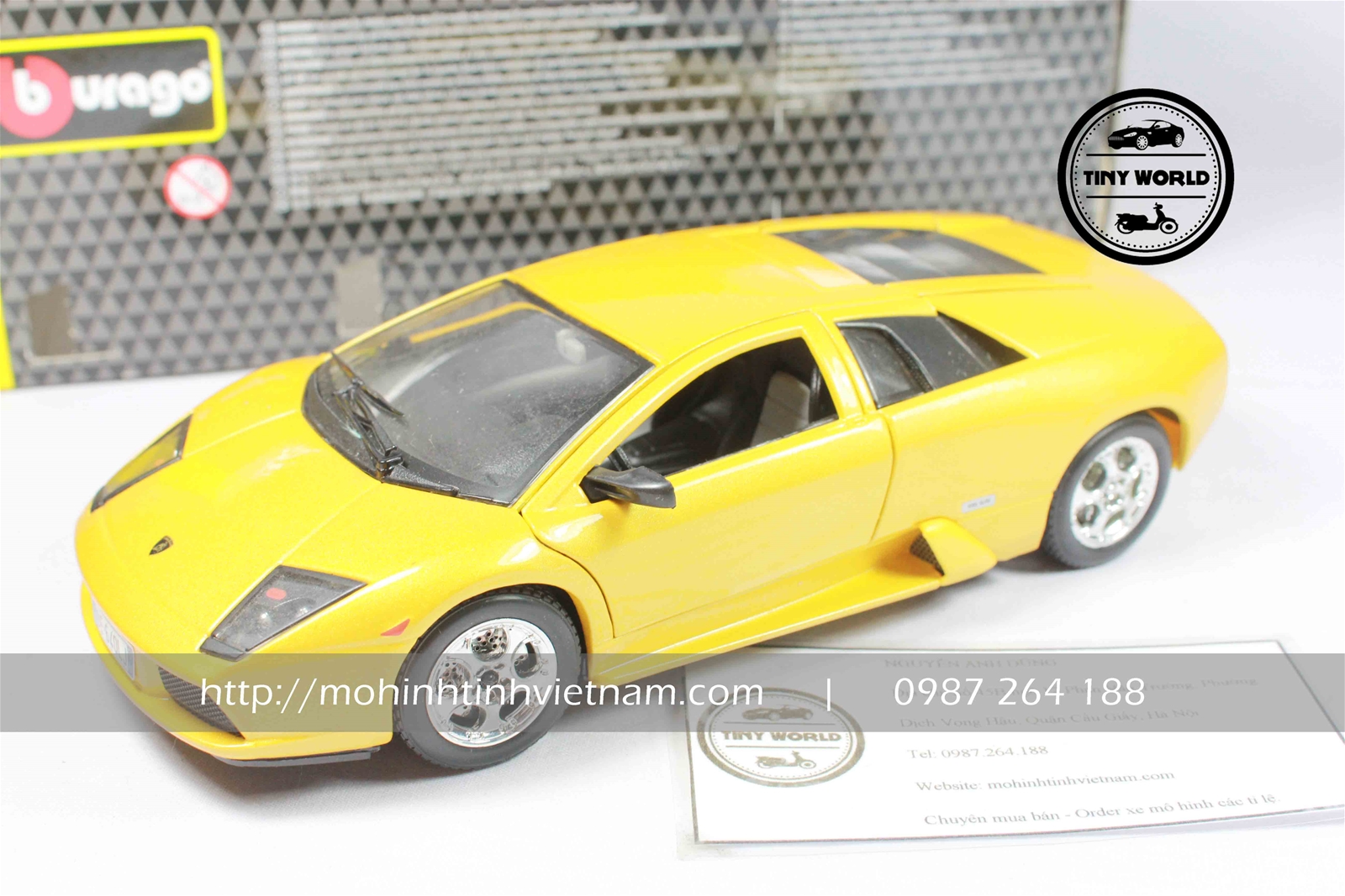 MÔ HÌNH Ô TÔ LAMBORGHINI MURCIELAGO (VÀNG) 1:24 BBURAGO