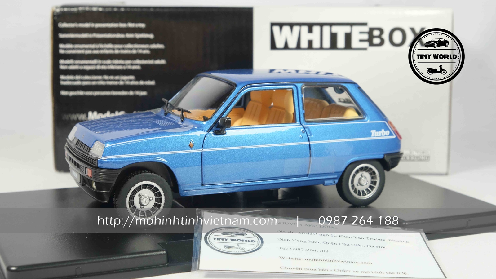 MÔ HÌNH Ô TÔ RENAULT 5 ALPINE TURBO 1982 (XANH) 1:24 WHITEBOX