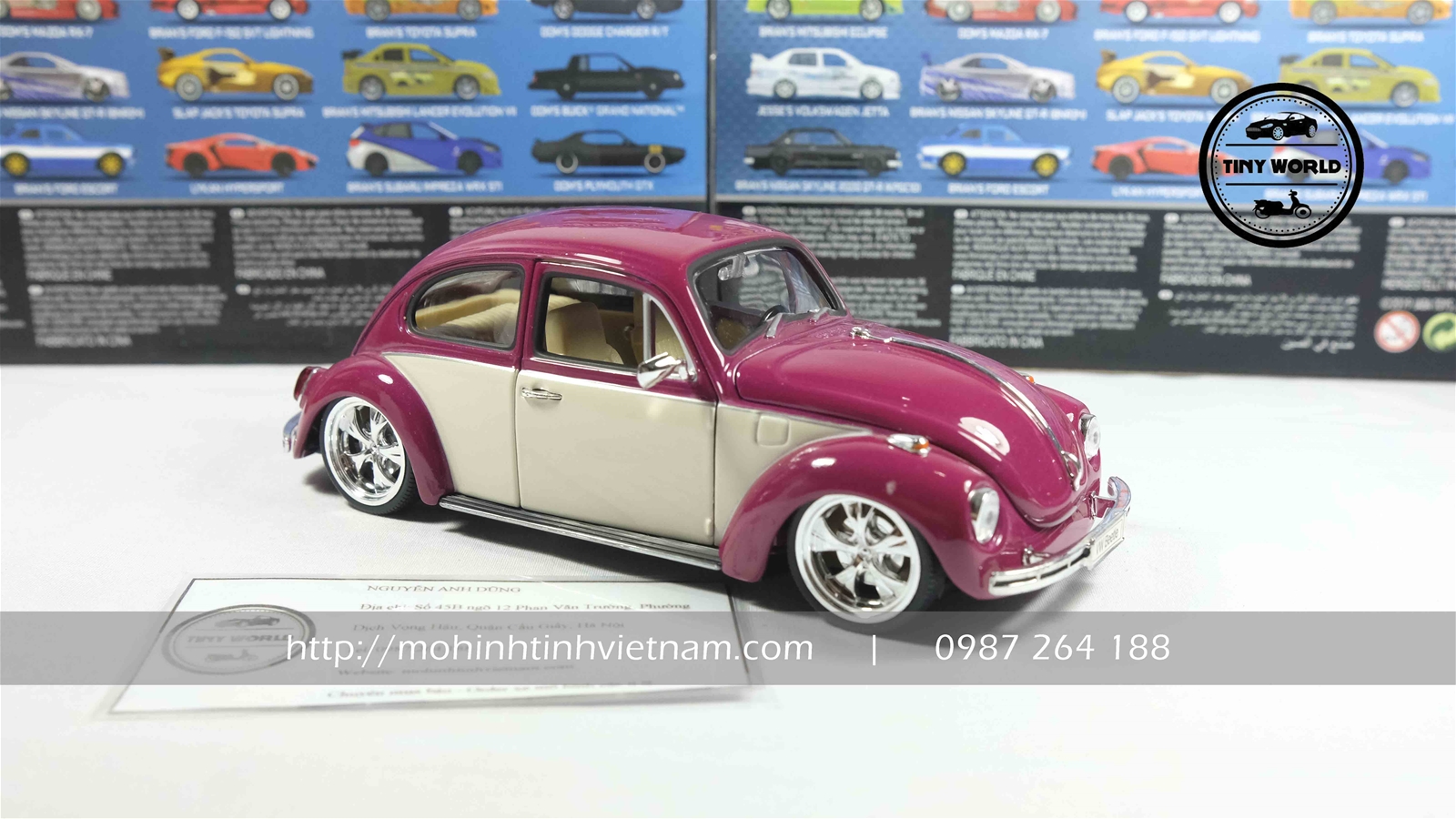 MÔ HÌNH Ô TÔ VOLKSWAGEN BEETLE 1959 (HỒNG) 1:24 WELLY