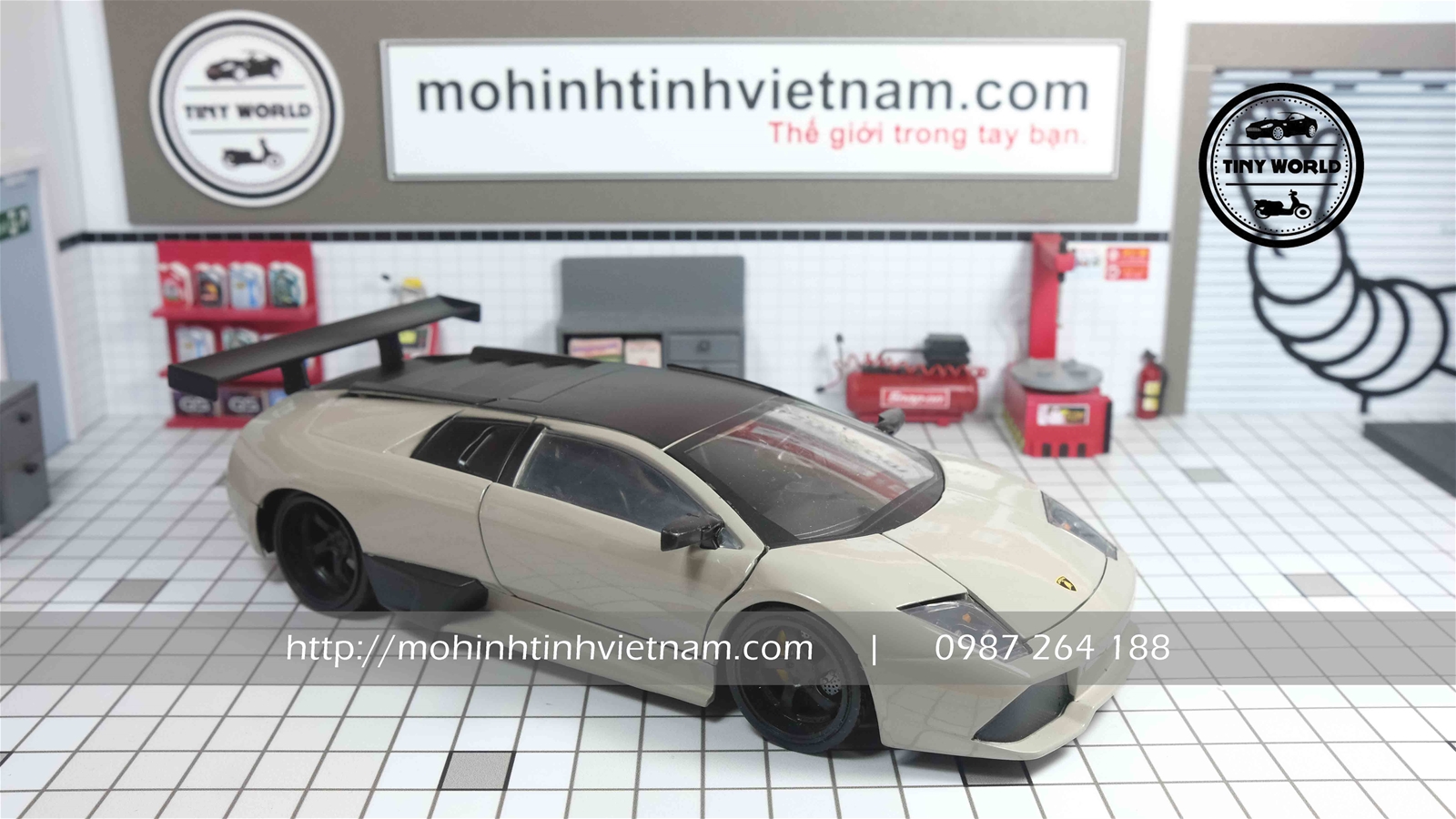 MÔ HÌNH Ô TÔ LAMBORGHINI MURCIELAGO LP640 (XÁM) 1:24 JADA