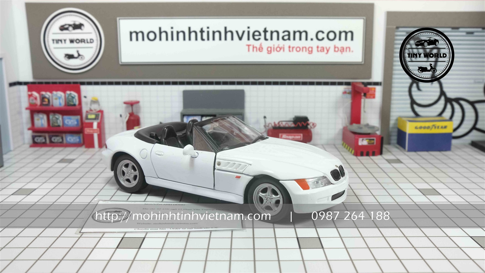 MÔ HÌNH Ô TÔ BMW Z3 ROADSTER CONVERTIBLE (TRẮNG) 1:24 WELLY