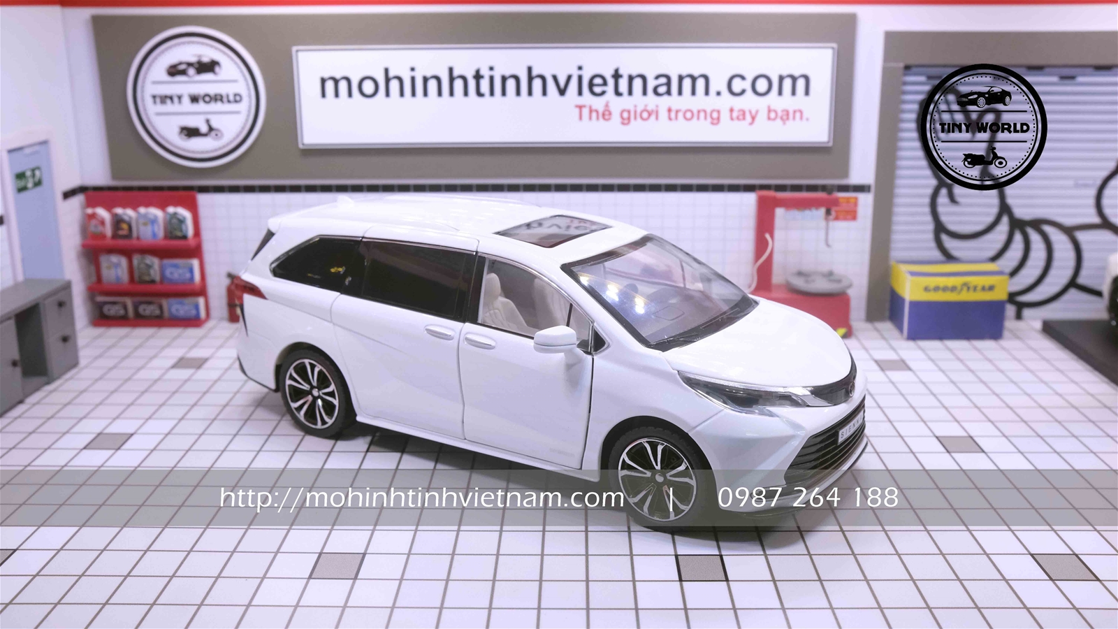 MÔ HÌNH Ô TÔ TOYOTA SIENNA (TRẮNG) 1:24 JINLIFANG