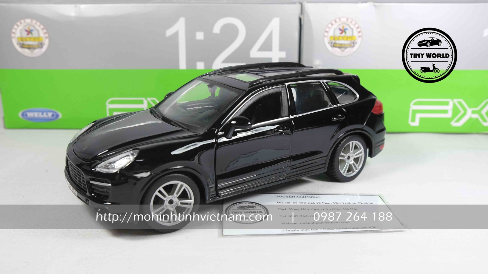 MÔ HÌNH Ô TÔ PORSCHE CAYENE TURBO (ĐEN) 1:24 BBURAGO