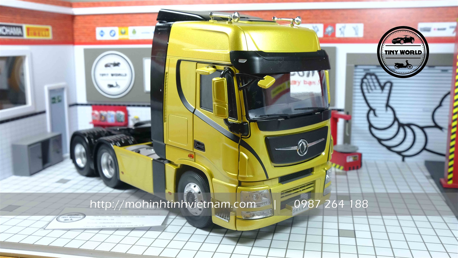 MÔ HÌNH ĐẦU KÉO DONGFENG TIANLONG (VÀNG) 1:24 DEALER
