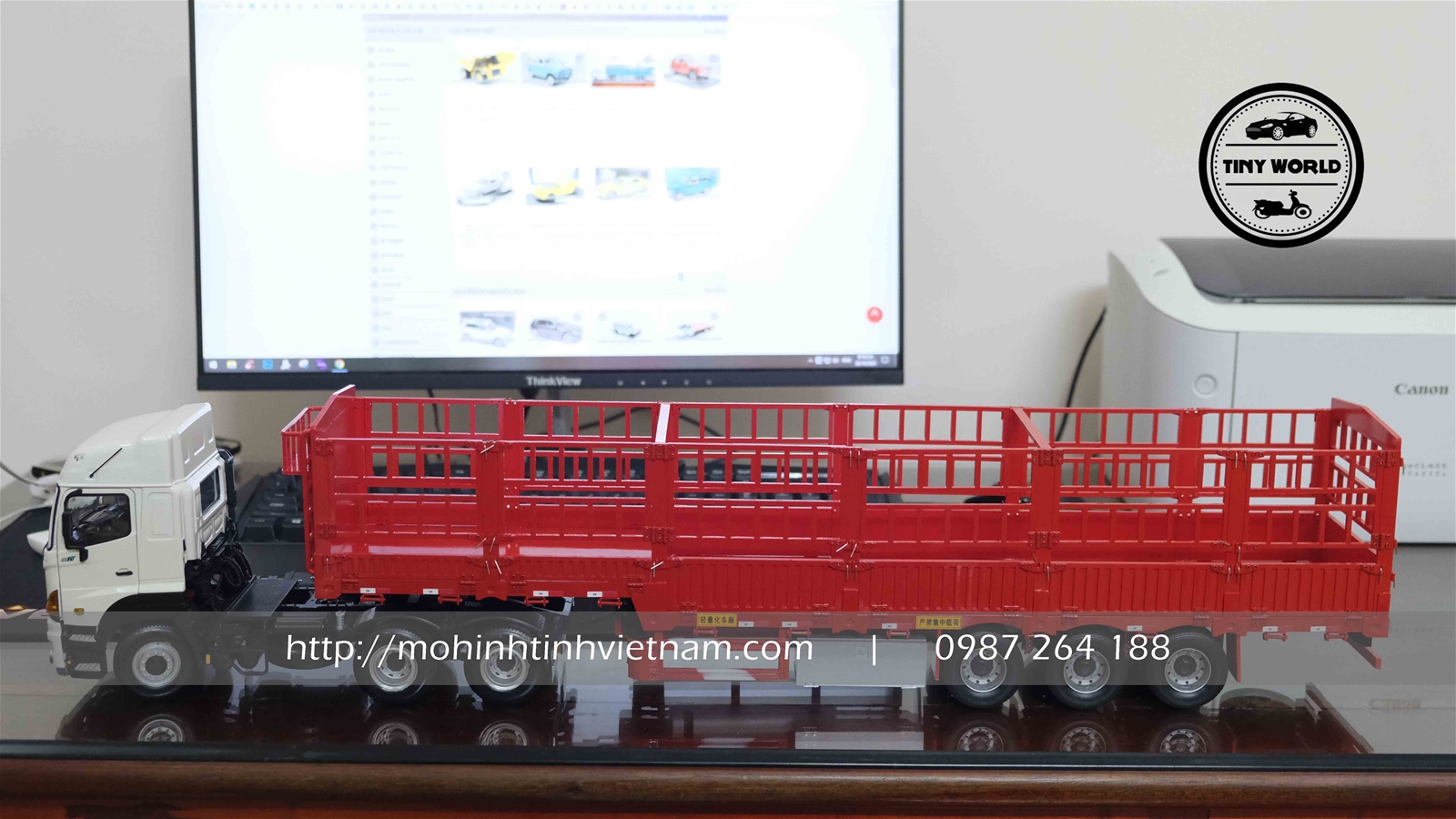 MÔ HÌNH THÙNG (ĐỎ) 1:24 HANDMADE