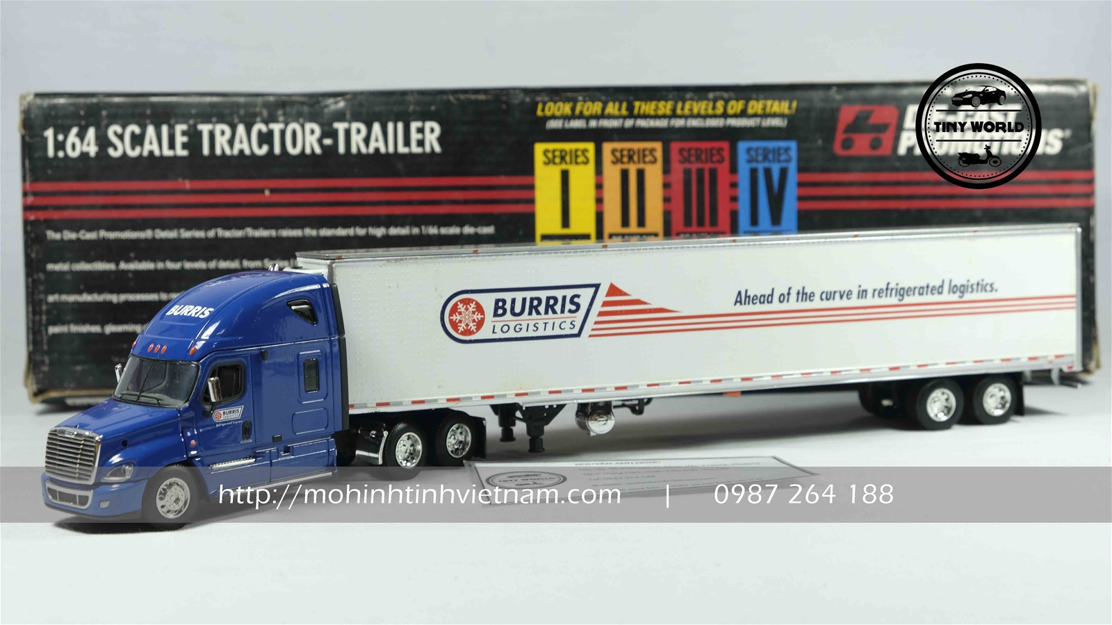 MÔ HÌNH CONTAINER KENWORTH FREIGHTLINER (XANH) 1:64 DCP