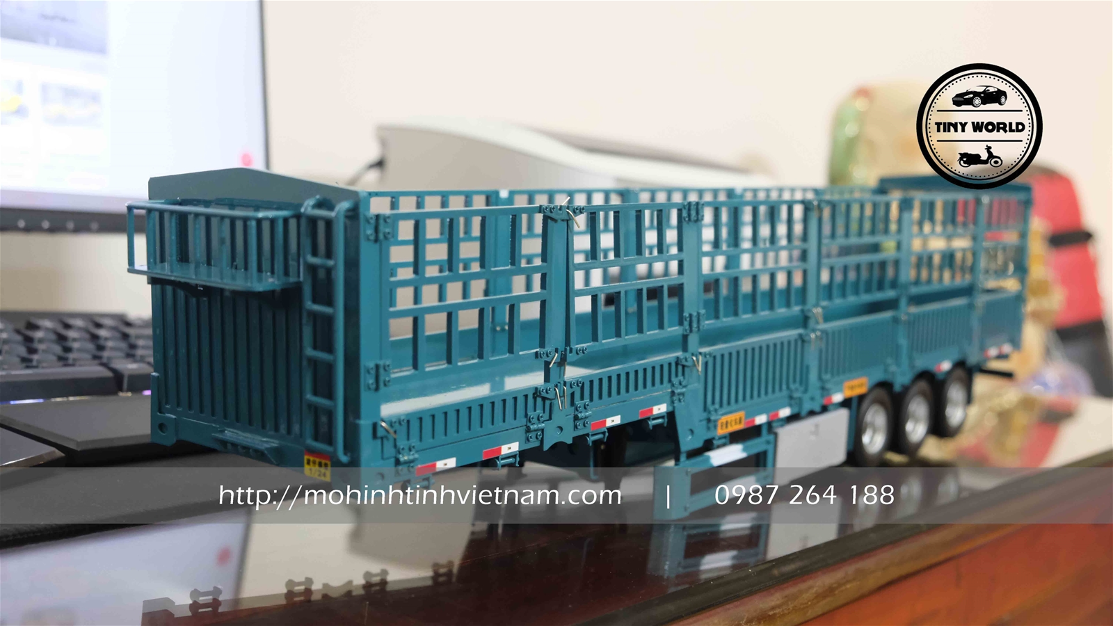 MÔ HÌNH THÙNG (XANH) 1:24 HANDMADE