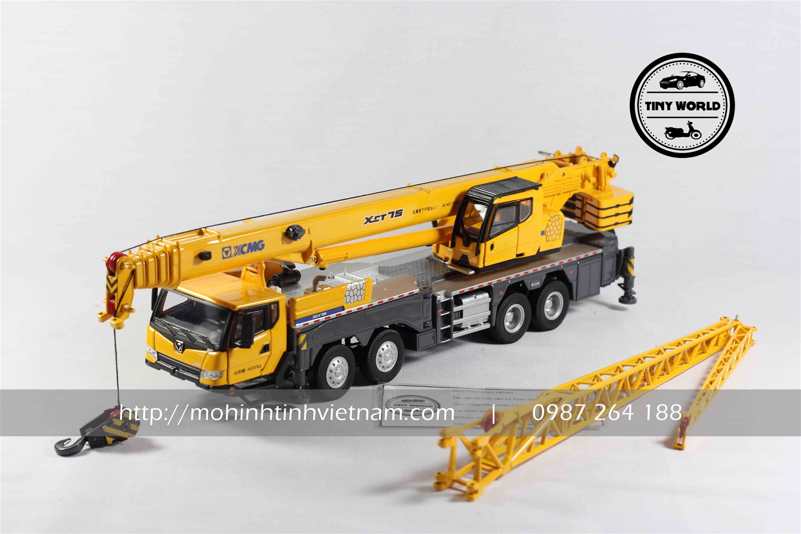 MÔ HÌNH XE CẨU XCT75 (VÀNG) 1:50 XCMG