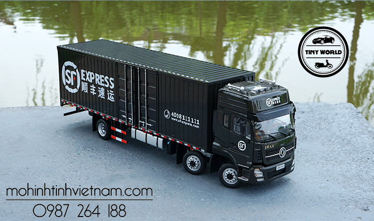 MÔ HÌNH XE TẢI DONGFENG TIANLONG SF EXPRESS (ĐEN) 1:24 DEALER