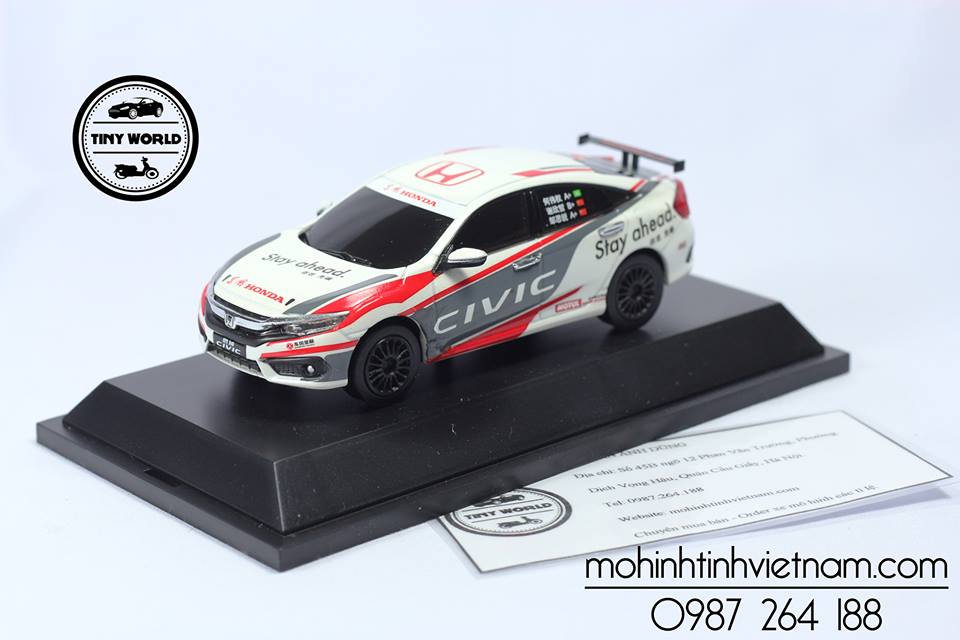 MÔ HÌNH Ô TÔ HONDA CIVIC RACING 2016 (TRẮNG) 1:43 DEALER