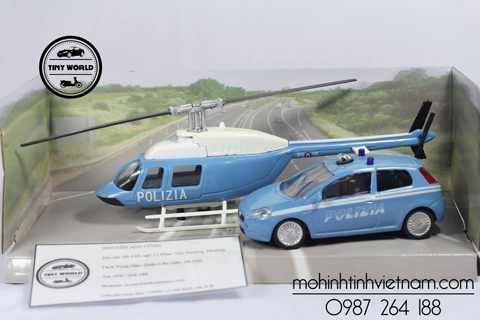 MÔ HÌNH Ô TÔ POLIZIA (XANH) 1:43 MONDO