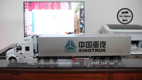MÔ HÌNH ĐẦU KÉO JAC + THÙNG (XÁM) 1:24 DEALER