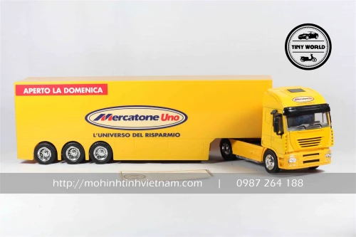 MÔ HÌNH Ô TÔ CONTAINER IVECO MERCATONE UNO (VÀNG) 1:43 NEWRAY