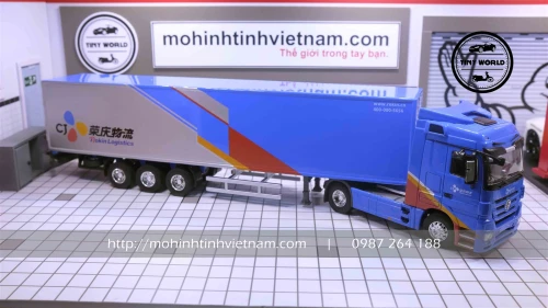 MÔ HÌNH CONTAINER MERCEDES-BENZ ROKIN LOGISTICS (XANH) 1:50 DEALER