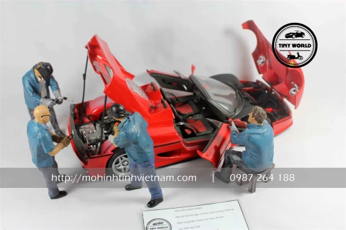 SET 4 FIG SỬA XE (XANH) 1:18 DIECAST MODEL