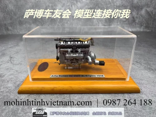 MÔ HÌNH ĐỘNG CƠ ALFA ROMEO 8C 2900B ENGINE (ĐEN) 1:18 CMC
