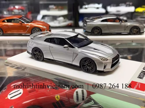 MÔ HÌNH Ô TÔ NISSAN GTR R35 2017 (BẠC) 1:18 MAKE UP