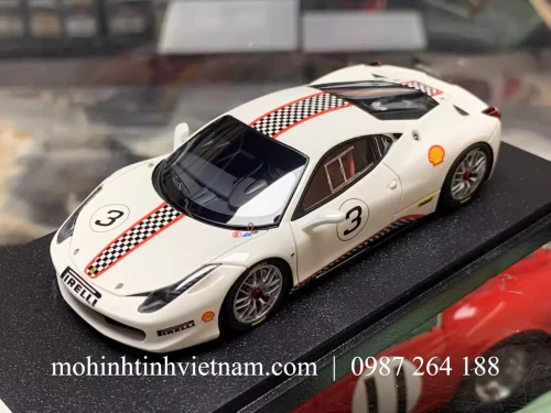 MÔ HÌNH Ô TÔ FERRARI 458 CHALLENGE (TRẮNG) 1:18 MAKE UP