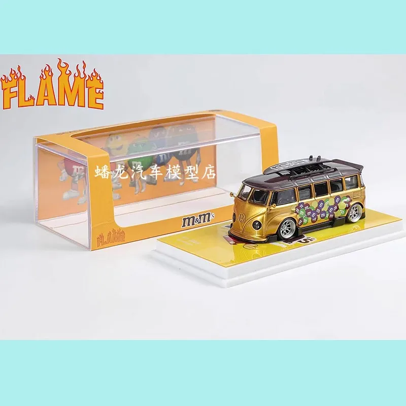 MÔ HÌNH Ô TÔ VOLKSWAGEN VW T1 VAN 1:64 FLAME