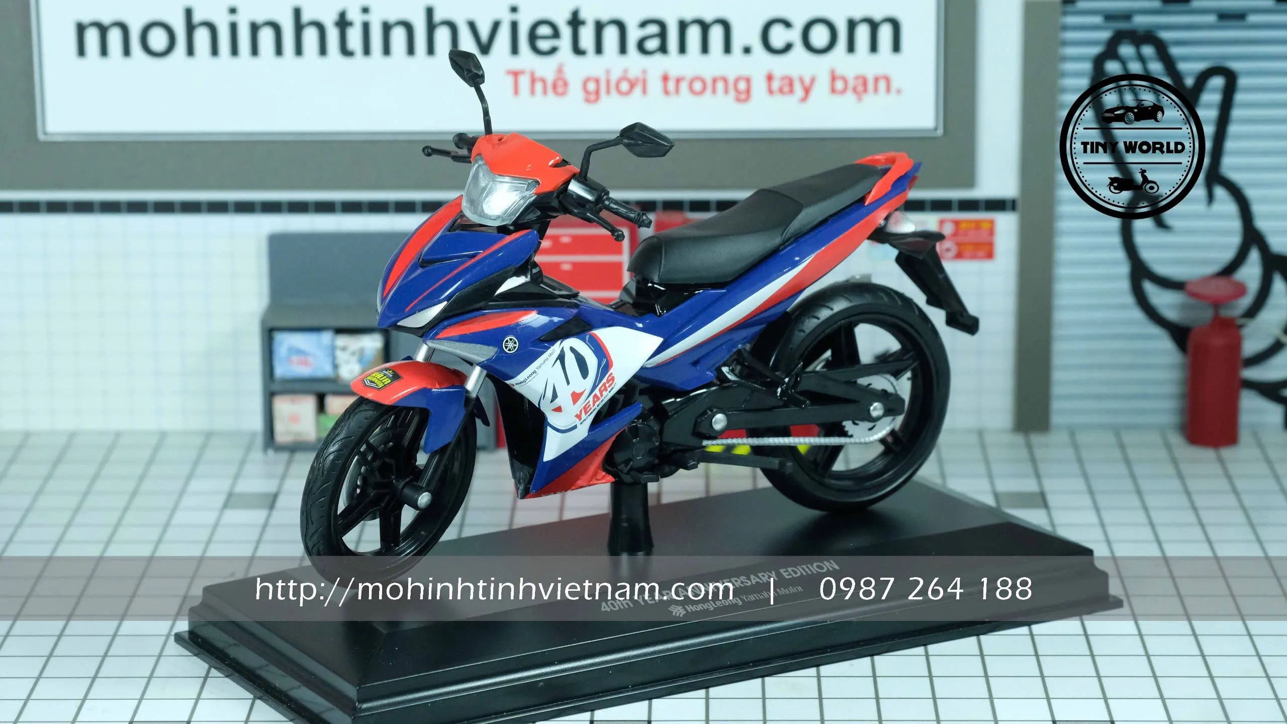 MÔ HÌNH XE MÁY YAMAHA Y15ZR (XANH) 1:12 DEALER