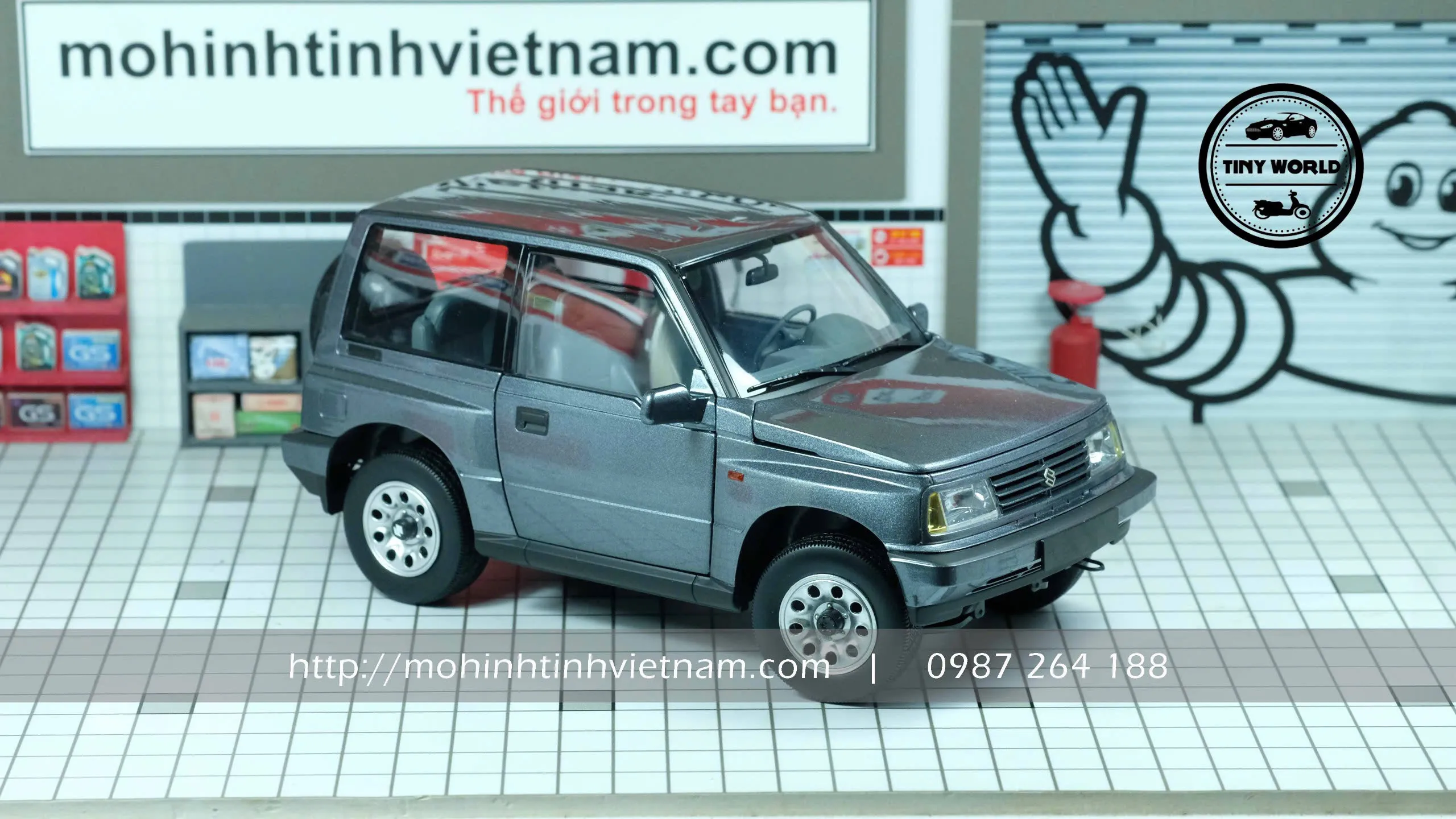MÔ HÌNH Ô TÔ SUZUKI VITARA (XÁM) 1:18 DEALER