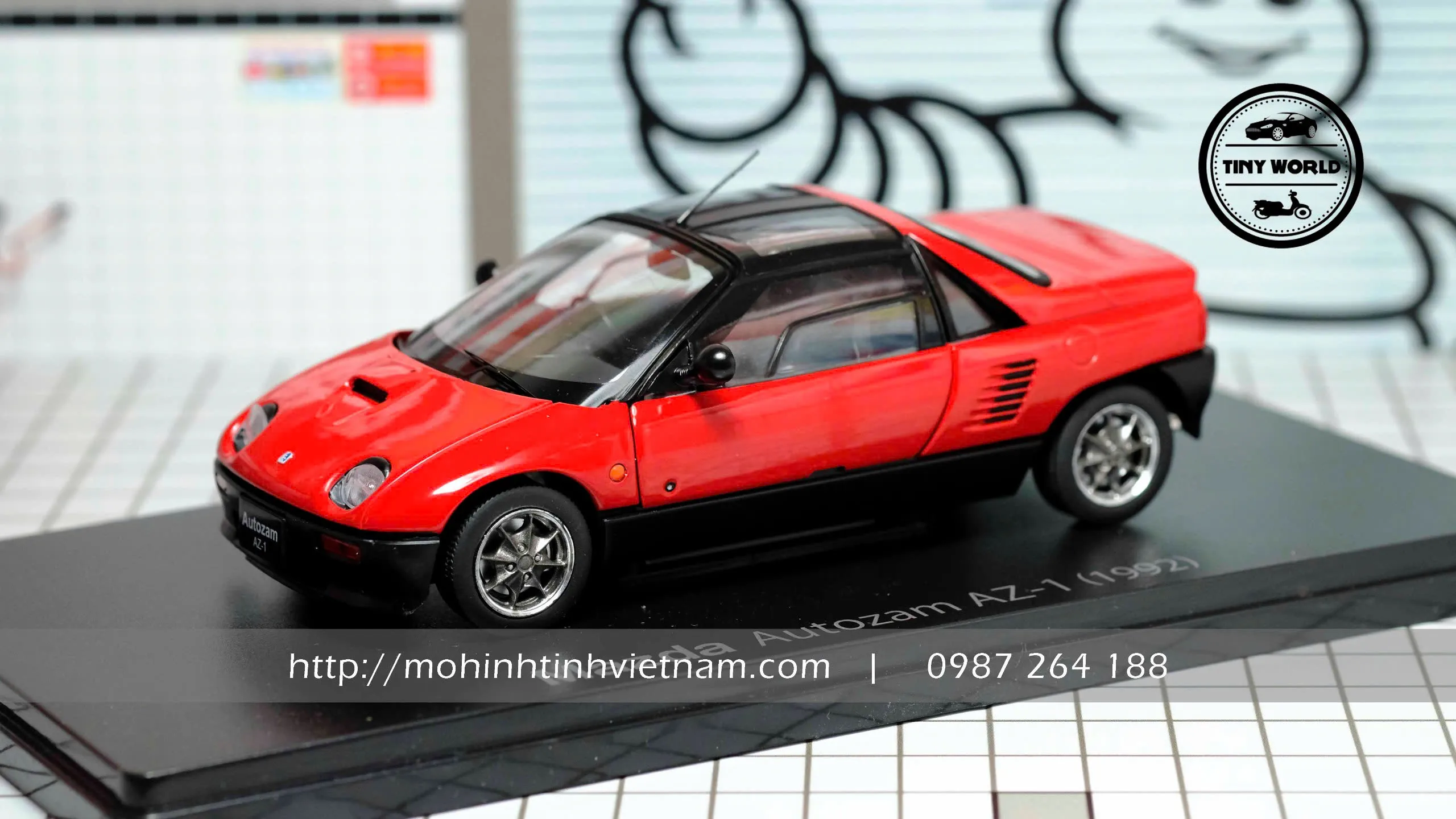 MÔ HÌNH Ô TÔ MAZDA AUTOZAM AZ-1 1992 (ĐỎ) 1:24 HACHETTE