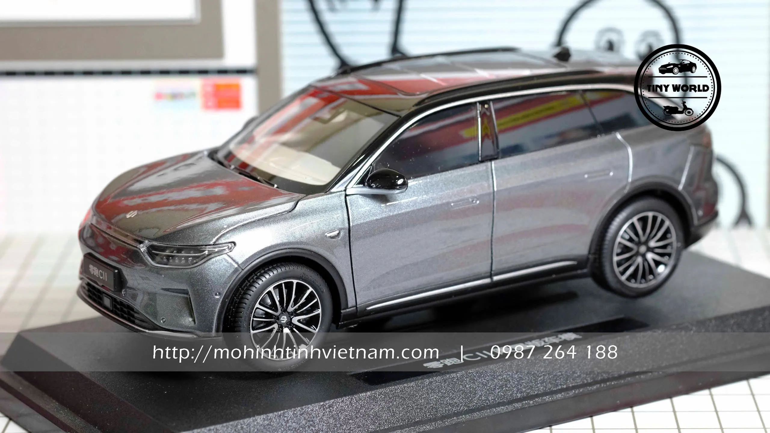 MÔ HÌNH Ô TÔ LEAPMOTOR C11 (XÁM) 1:24 DEALER