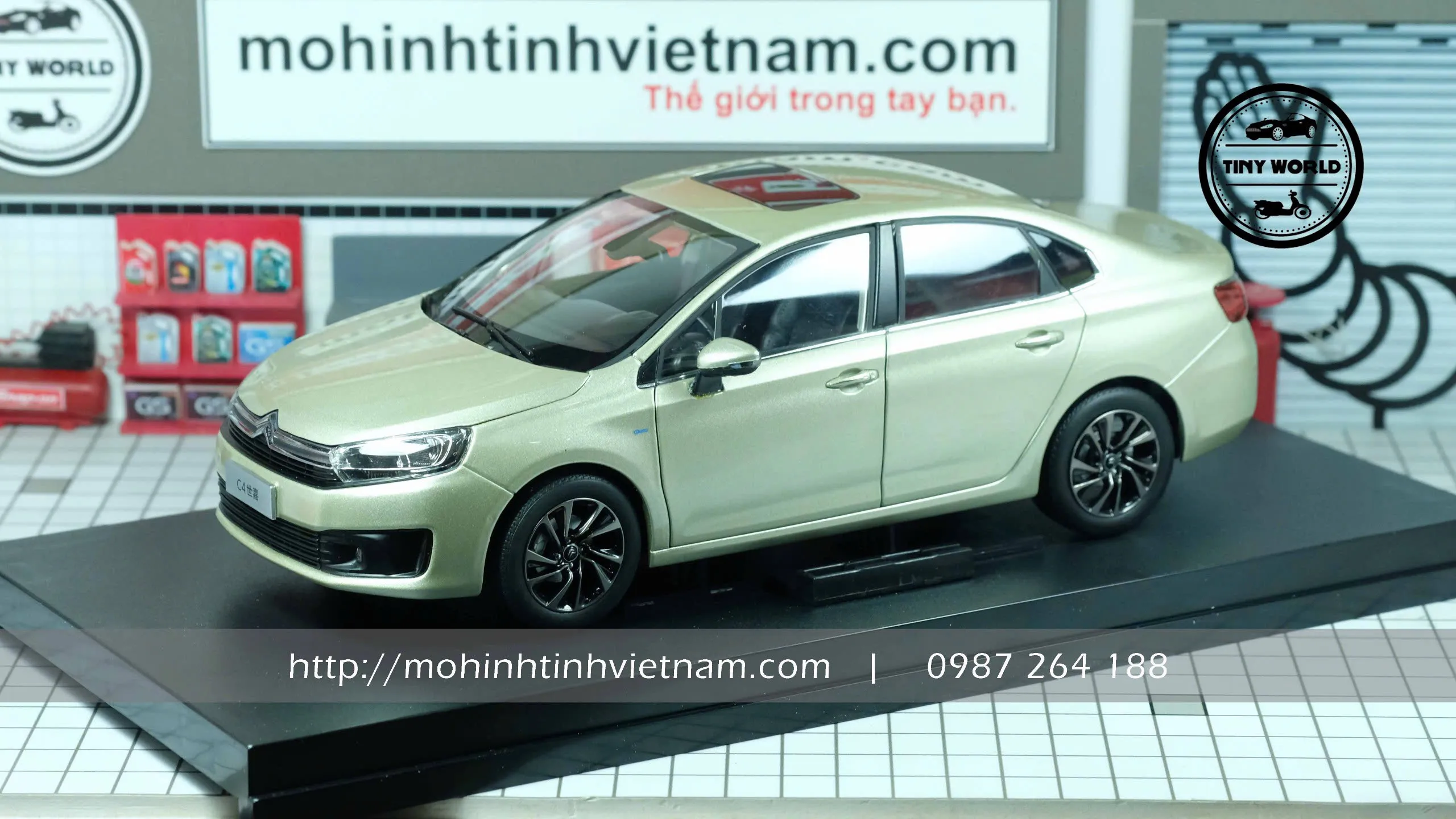 MÔ HÌNH Ô TÔ CITROEN C4 (GOLD) 1:18 DEALER