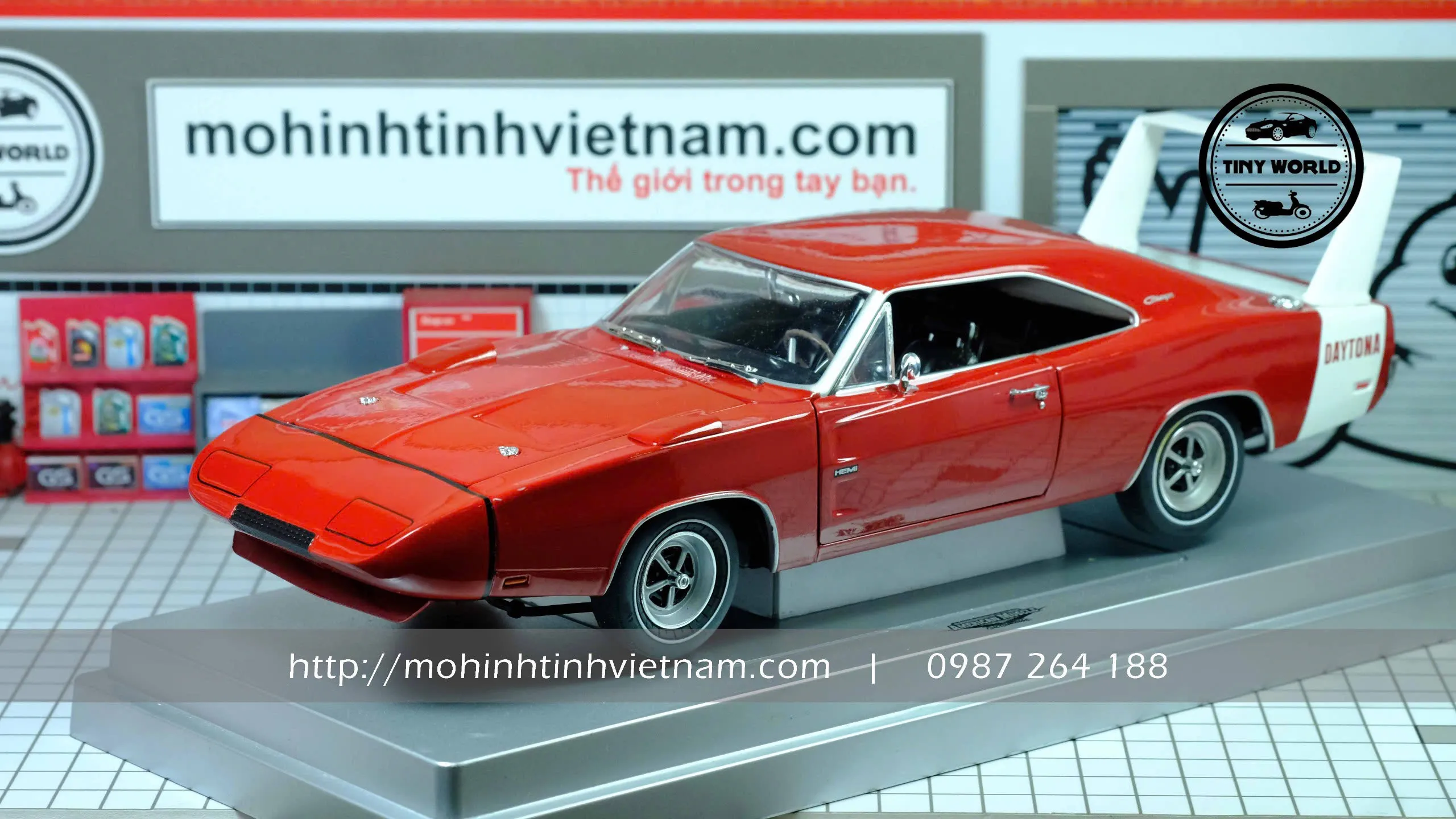 MÔ HÌNH Ô TÔ DODGE CHARGER DAYTONA 1969 (ĐỎ) 1:18 ERTL