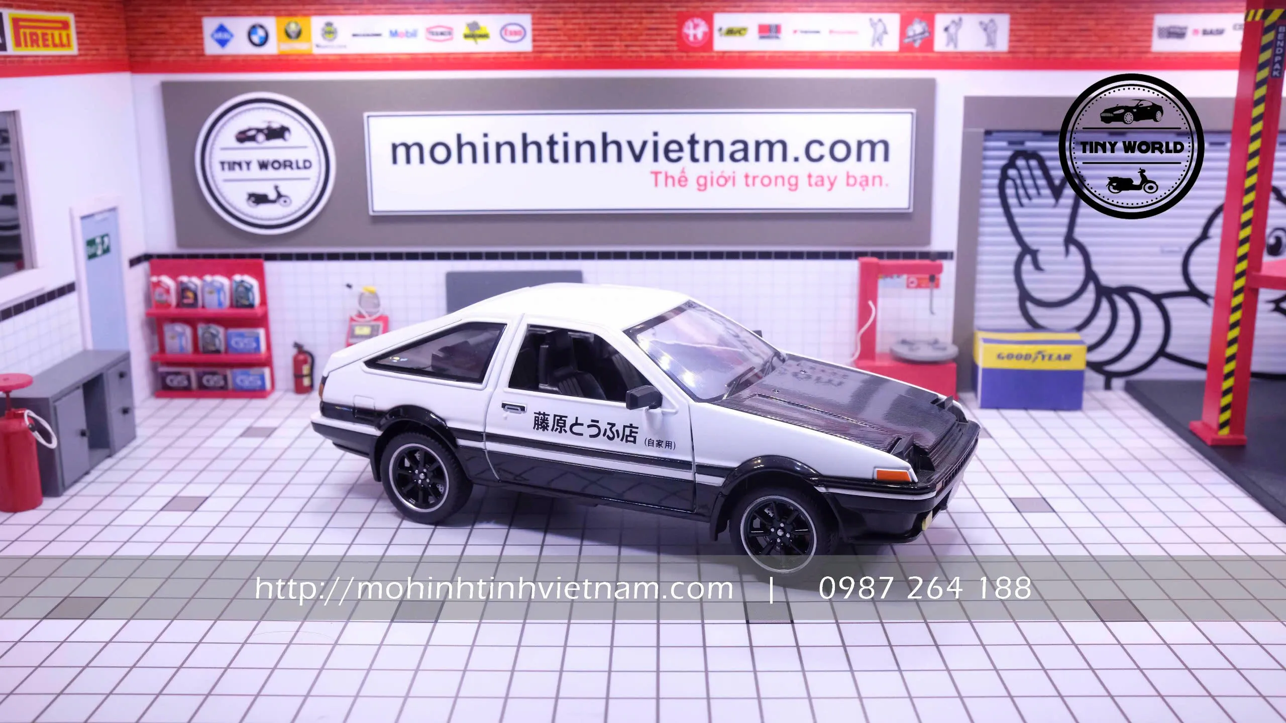 MÔ HÌNH Ô TÔ TOYOTA AE86 (TRẮNG) 1:24 XHD