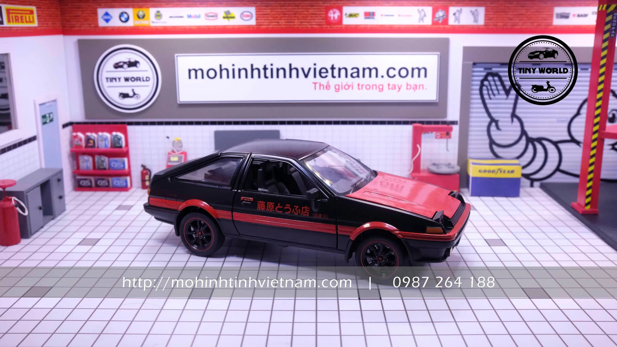 MÔ HÌNH Ô TÔ TOYOTA AE86 (ĐEN) 1:24 XHD
