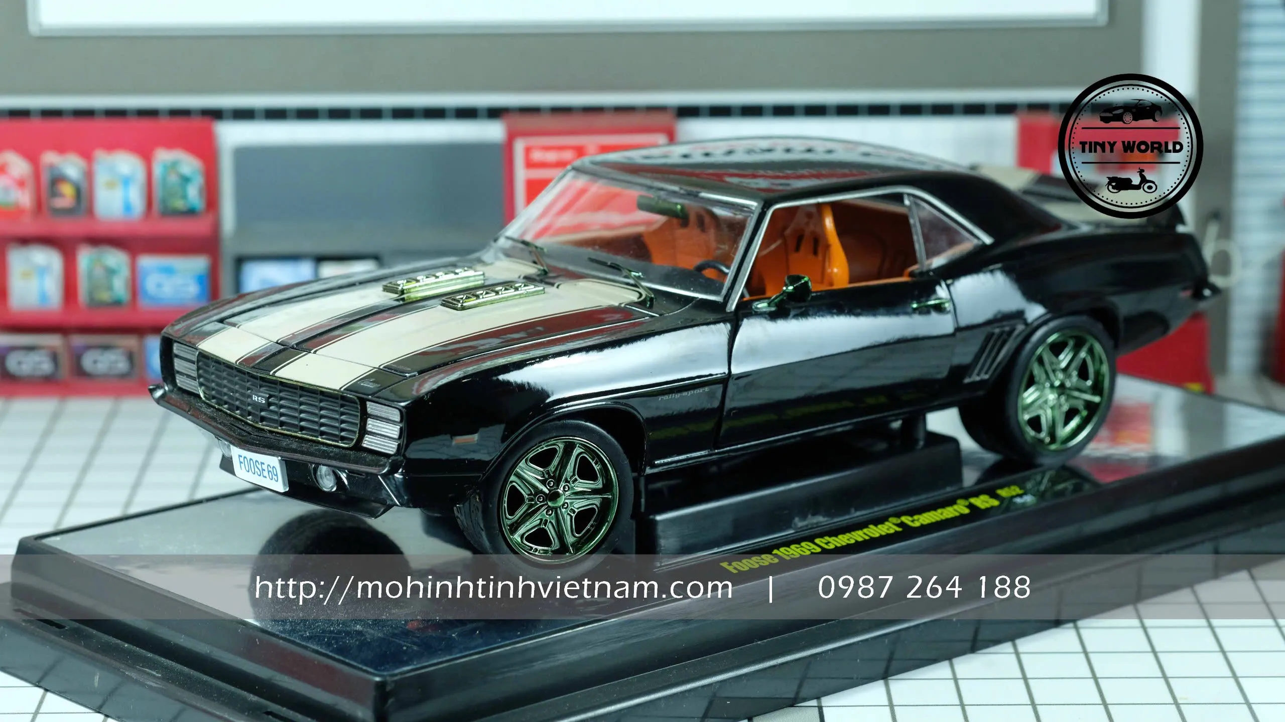 MÔ HÌNH Ô TÔ CHEVROLET CAMARO RS 1969 FOOSE (ĐEN) 1:24 M2 MACHINES