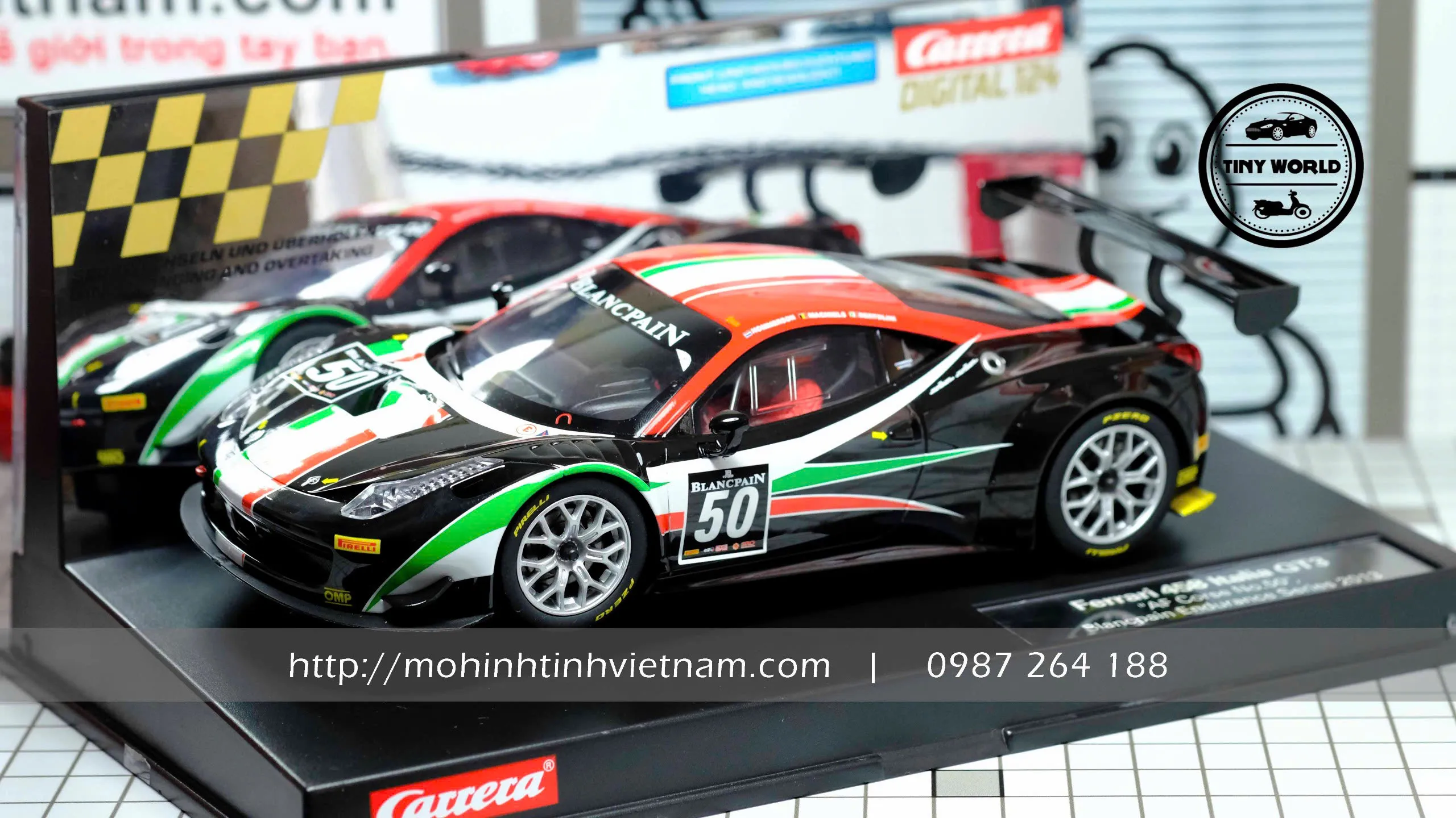 MÔ HÌNH Ô TÔ FERRARI 458 ITALIA GT3 (ĐEN) 1:24 CARRERA
