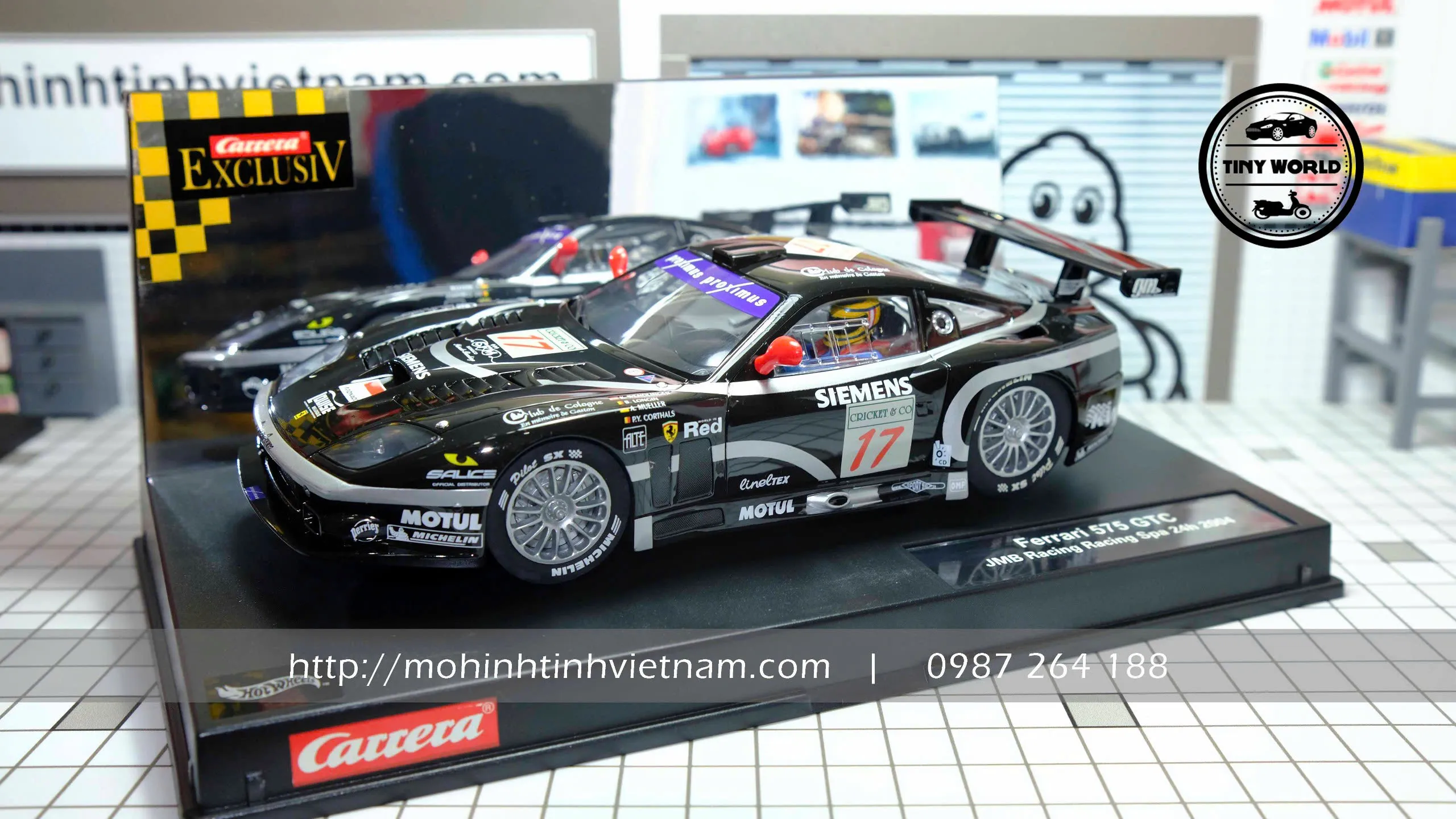 MÔ HÌNH Ô TÔ FERRARI 575 FOR GTC JMB RACING SPA 24H 2004 (ĐEN) 1:24 CARRERA