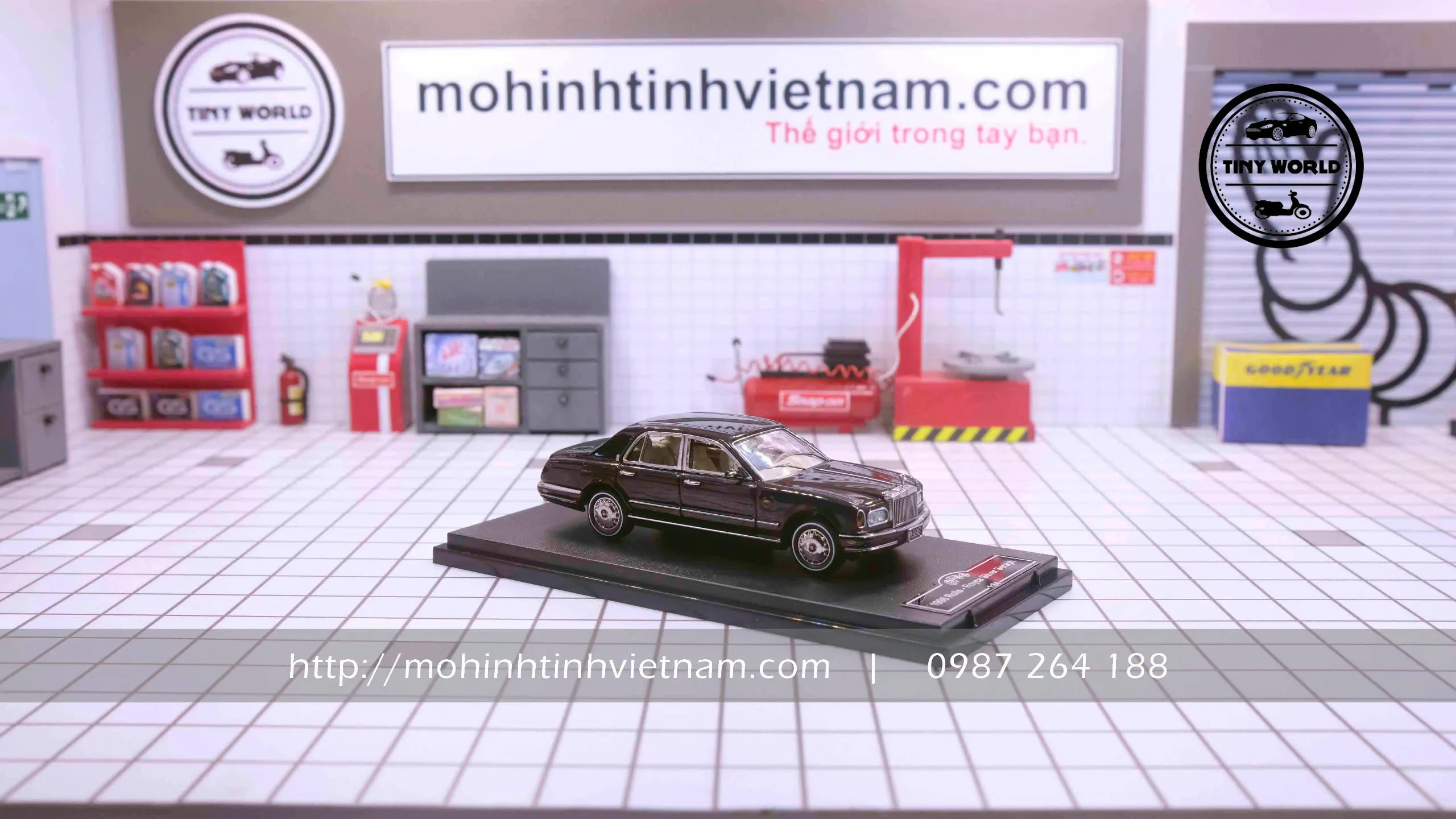 MÔ HÌNH Ô TÔ ROLLS-ROYCE SILVER SERAPH 1998 (ĐEN) 1:64 GFCC