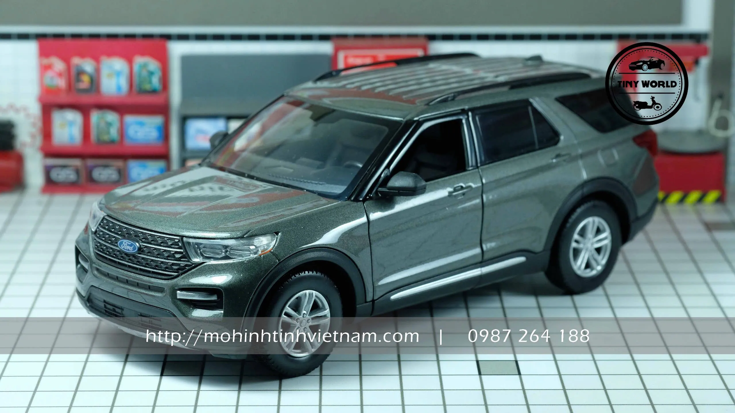 MÔ HÌNH Ô TÔ FORD EXPLORER XLT 2022 (XÁM) 1:24 MOTORMAX