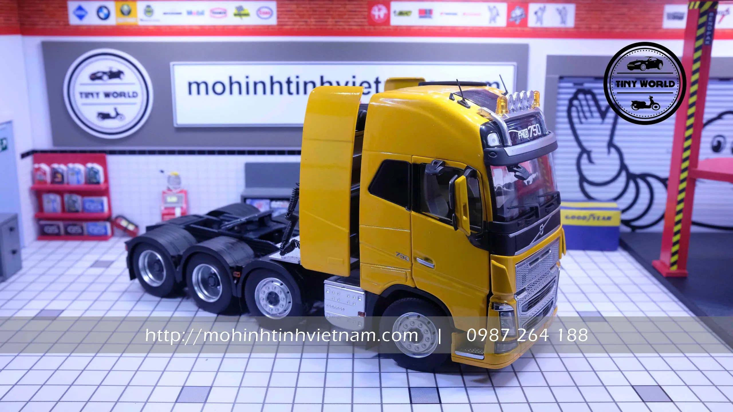 MÔ HÌNH ĐẦU KÉO VOLVO FH16 750 8×4 (VÀNG) 1:32 MARGE MODELS