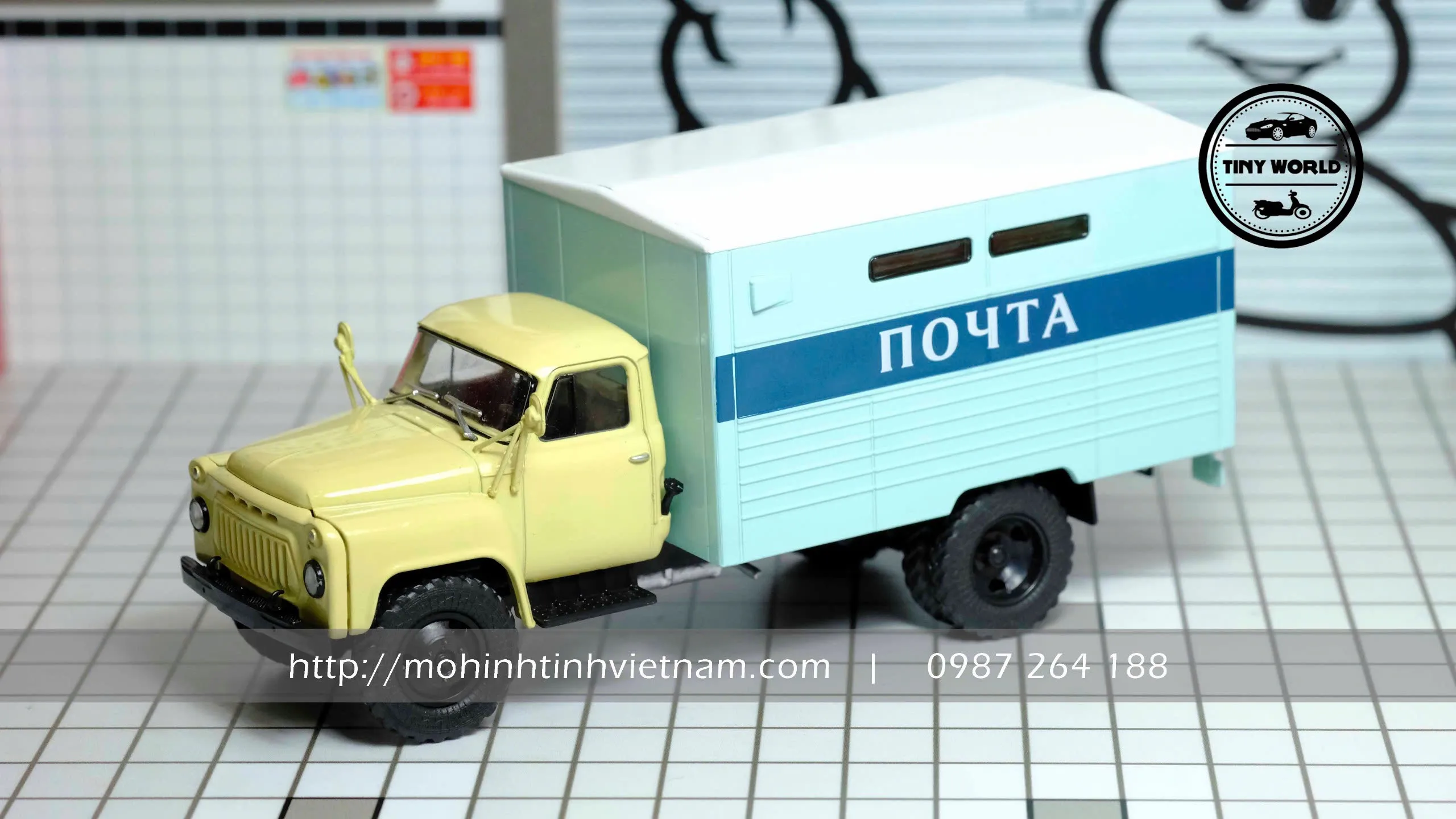 MÔ HÌNH Ô TÔ CHỞ HÀNG BƯU CHÍNH GZSA-3711 (53A) (XANH) 1:43 SSM