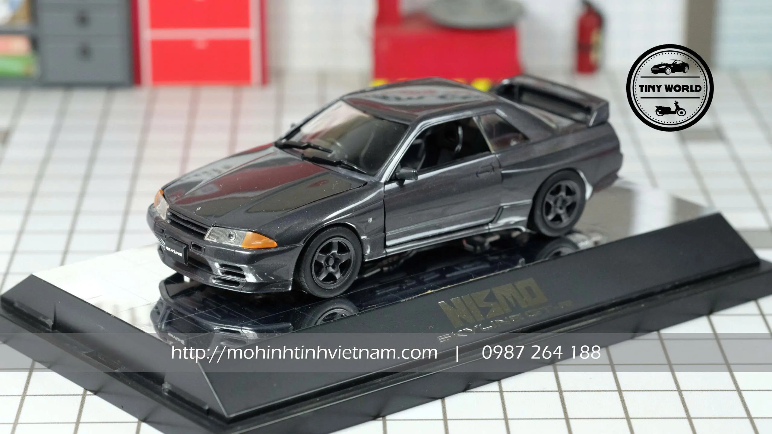 MÔ HÌNH Ô TÔ NISSAN SKYLINE GT-R 1991 (XÁM) 1:43 ROSSO
